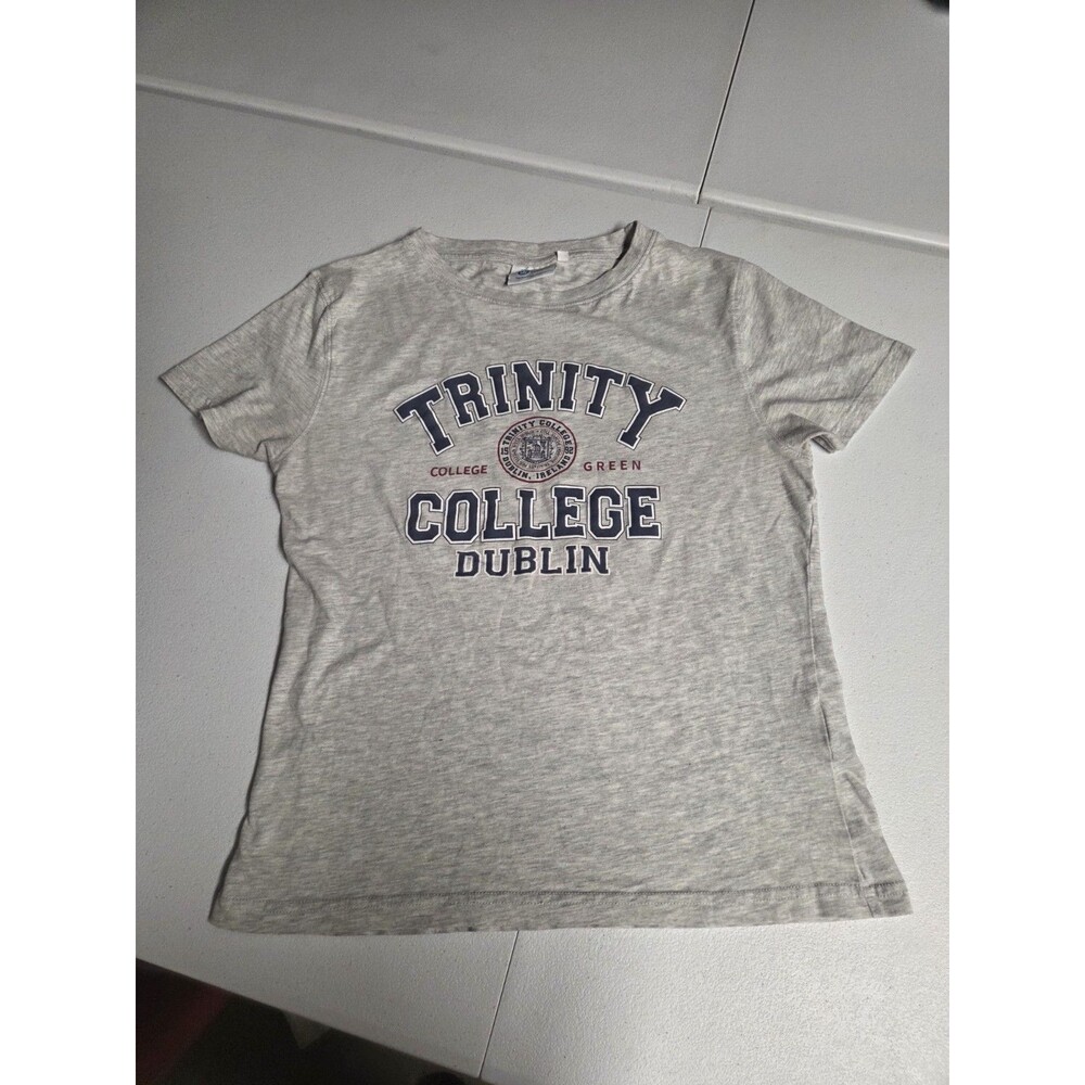 Trinity College Dublin Gray Logo Shirt Size XL Ireland Global University Grey